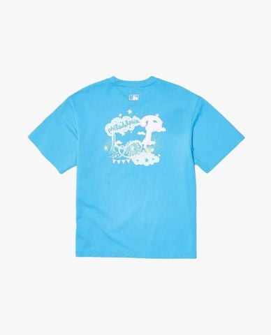  MLB - Áo thun unisex cổ tròn tay ngắn in họa tiết 