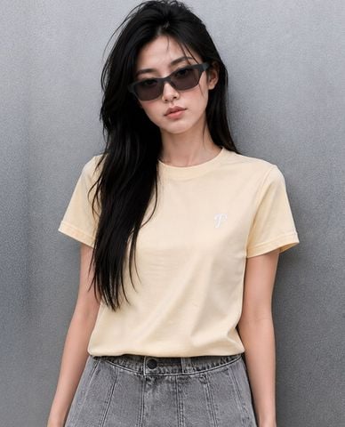  MLB - Áo thun nữ cổ tròn tay ngắn Basic Small Logo 