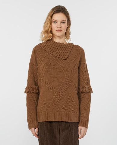  WEEKEND MAX MARA - Áo sweater nữ cổ lọ lệch tay dài Mastro 