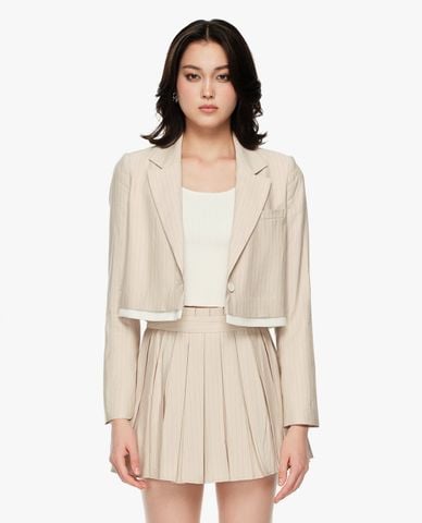  GIGI - Áo khoác blazer nữ cổ V tay dài phom croptop 