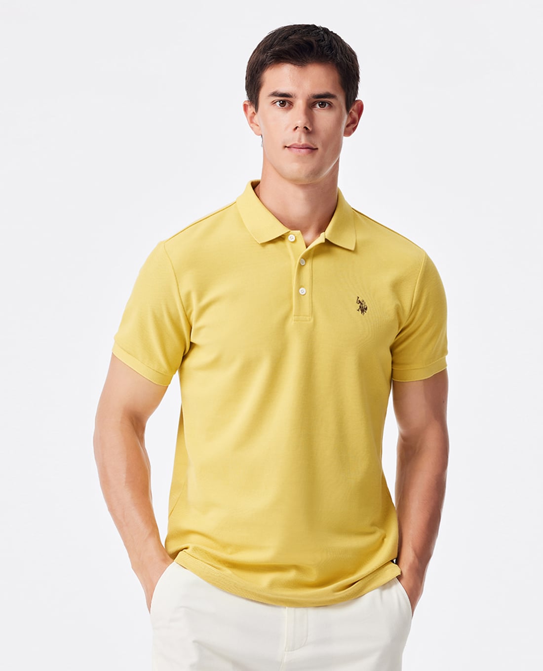 USPA - Áo polo nam cổ bẻ tay ngắn thêu logo