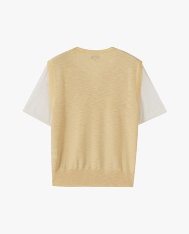  USPA - Áo dệt kim nữ cổ bẻ tay ngắn thanh lịch 