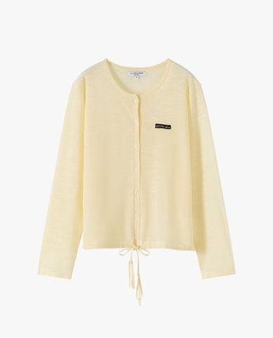  USPA - Áo khoác cardigan nữ cổ tròn tay dài dây rút 