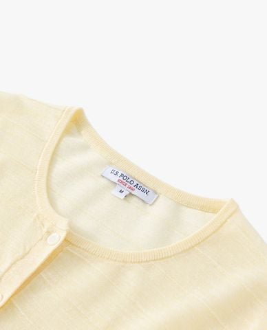  USPA - Áo khoác cardigan nữ cổ tròn tay dài dây rút 