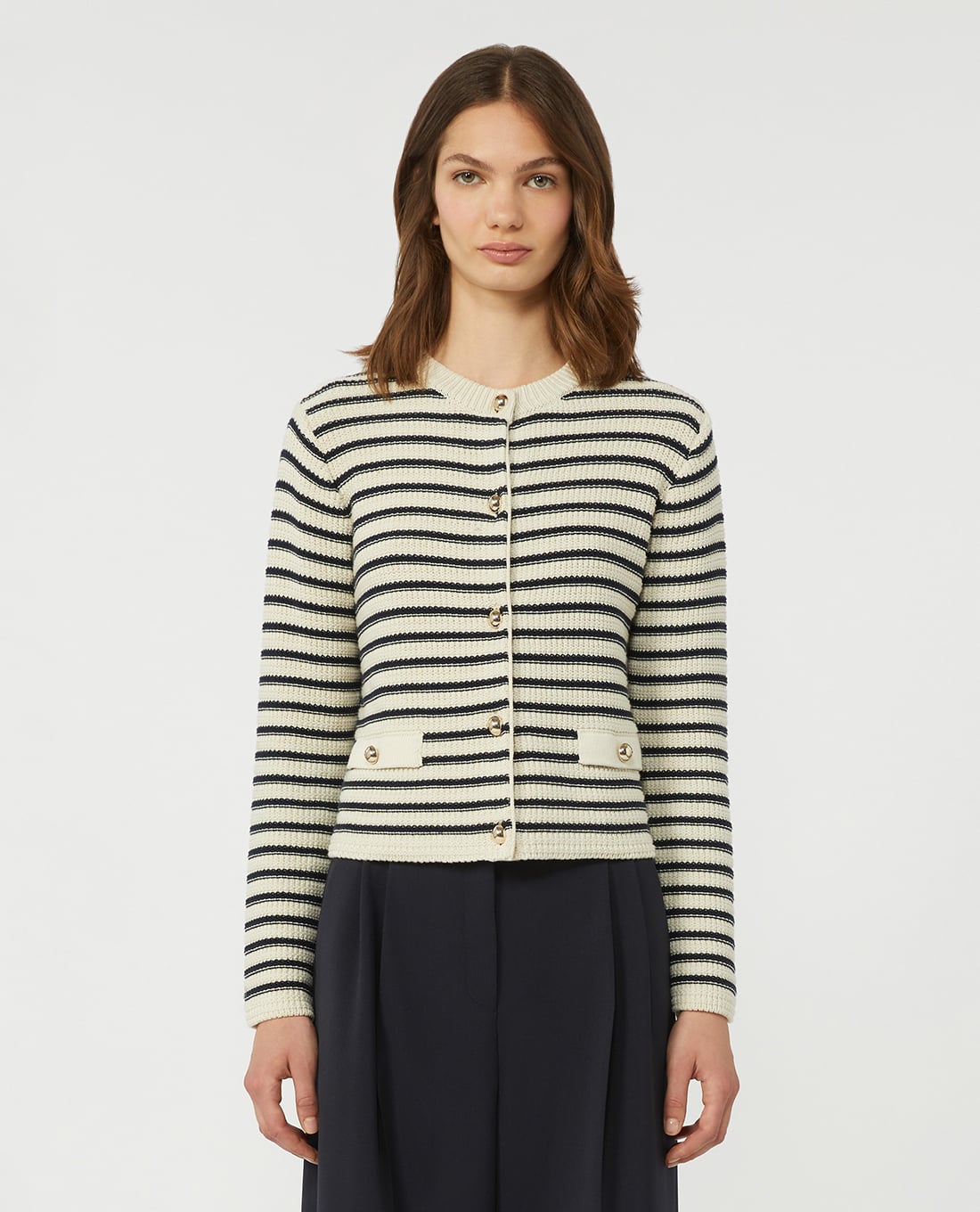 WEEKEND MAX MARA - Áo khoác cardigan nữ cổ tròn tay dài Wkdvodka