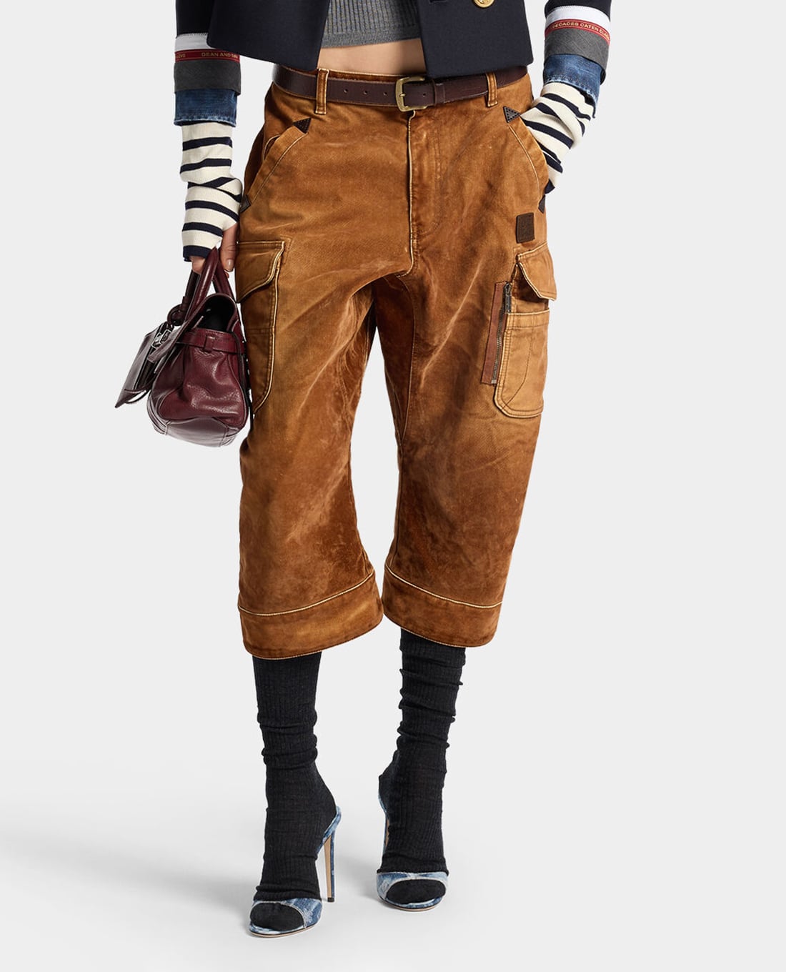 DSQUARED2 - Quần jeans lửng nữ phối túi