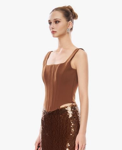  GIGI - Áo hai dây nữ cổ vuông dáng corset 