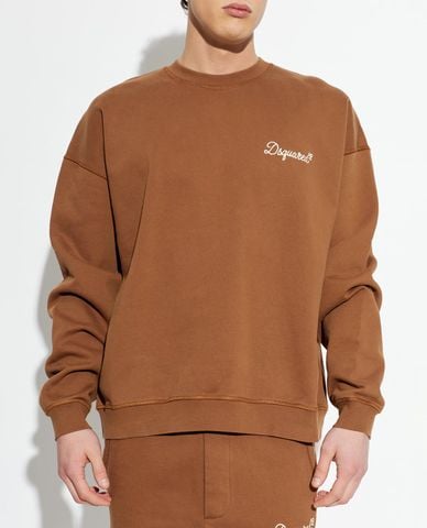  DSQUARED2 - Áo sweatshirt nam cổ tròn tay dài thêu logo 