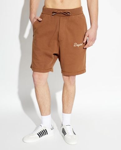  DSQUARED2 - Quần short nam ngang gối thêu logo 