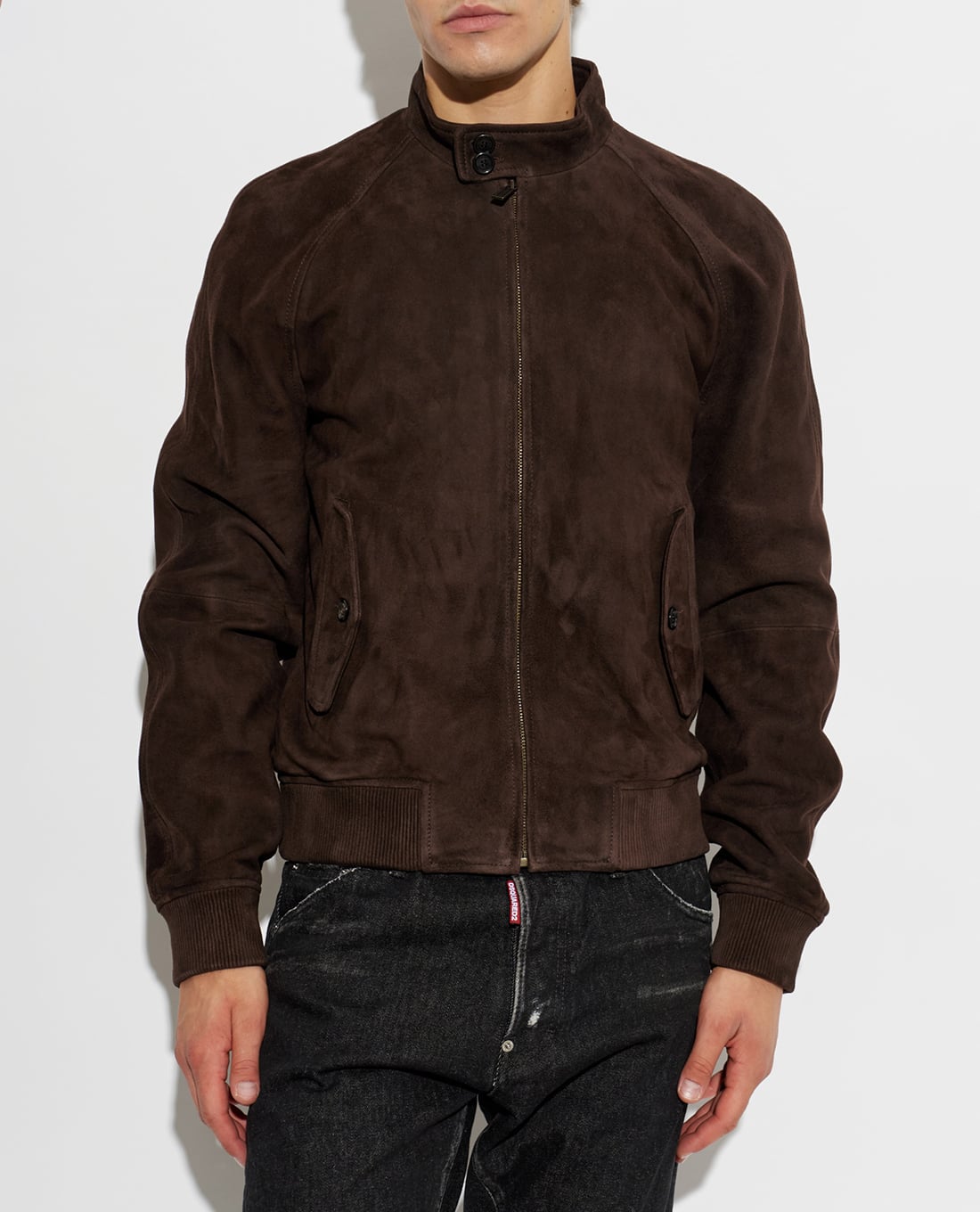 DSQUARED2 - Áo khoác bomber nam cổ trụ tay dài