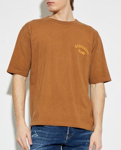  DSQUARED2 - Áo thun nam cổ tròn tay ngắn in logo 