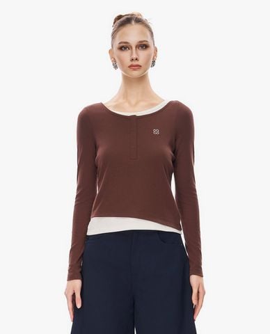  GIGI - Áo thun nữ cổ tròn tay dài phom ôm 