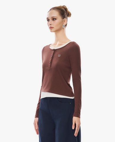  GIGI - Áo thun nữ cổ tròn tay dài phom ôm 