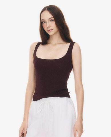  GIGI - Áo hai dây nữ cổ vuông họa tiết đục lỗ nhí 