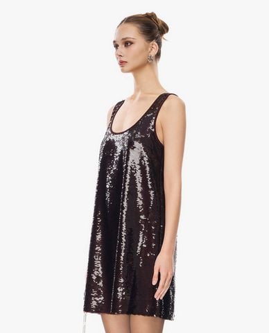 GIGI - Đầm hai dây mini cổ tròn đính sequin 