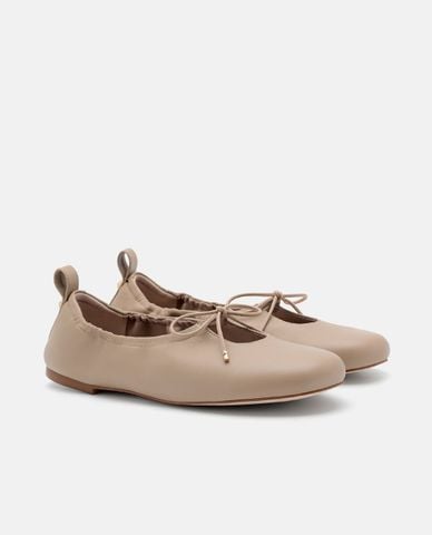  PEDRO - Giày búp bê nữ mũi tròn Leather Bowtie 