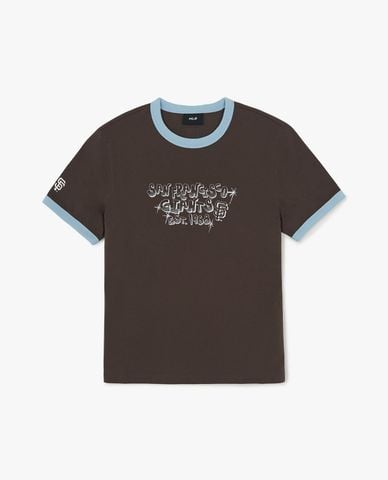 MLB - Áo thun unisex cổ tròn tay ngắn Letter Graphic 