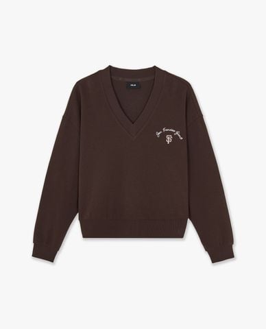  MLB - Áo sweatshirt nữ cổ V tay dài Basic 