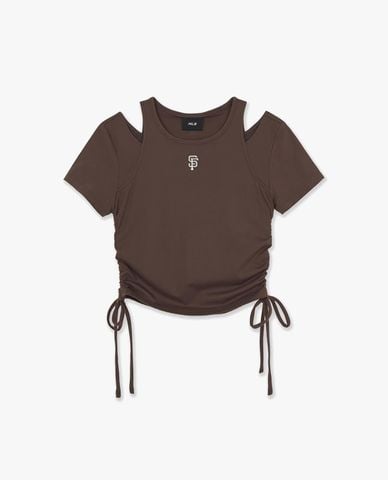  MLB - Áo croptop nữ cut out Baseball Team Small Logo 