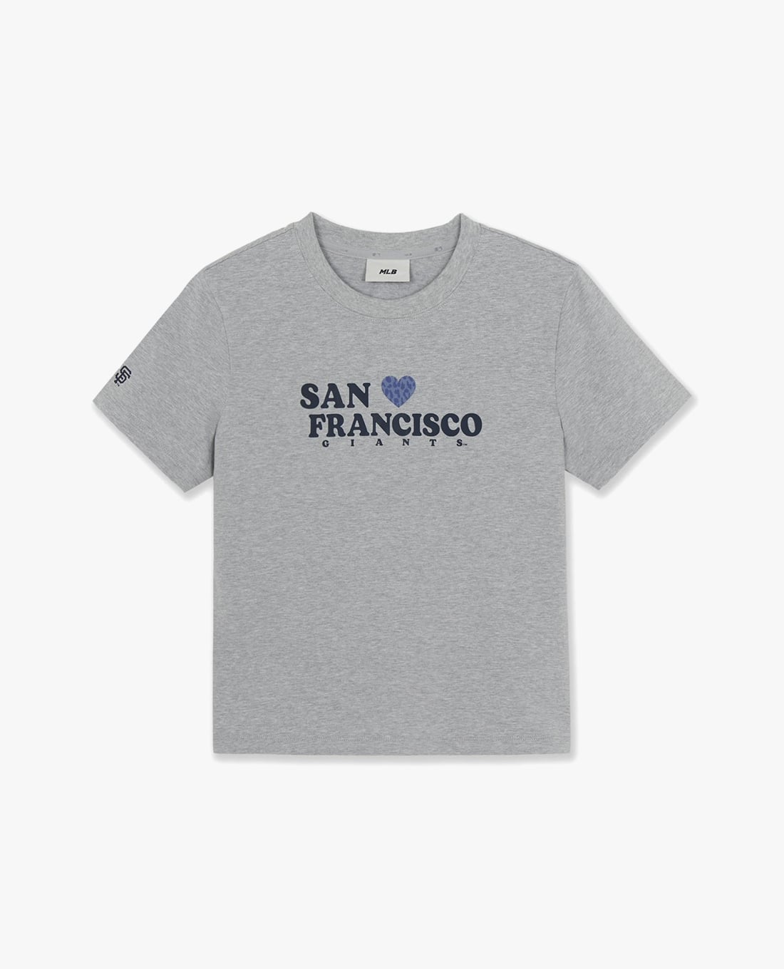 MLB - Áo thun nữ tay ngắn Leopard Heart Lettering