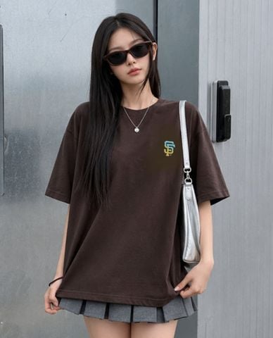  MLB - Áo thun unisex cổ tròn tay ngắn phối logo 