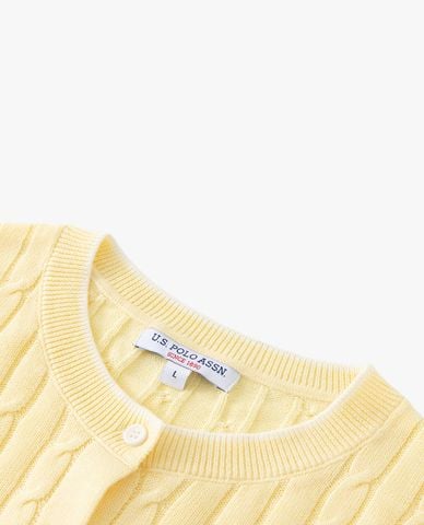  USPA - Áo khoác cardigan nữ tay dài phối viền 