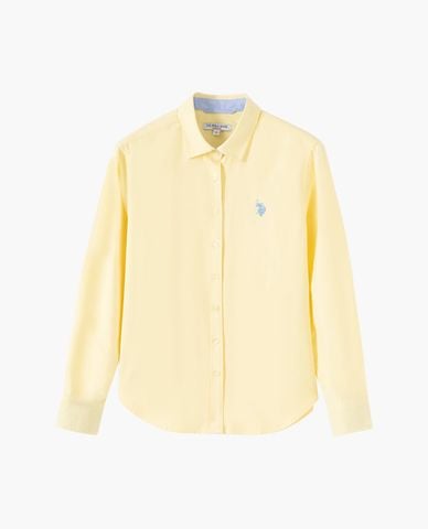  USPA - Áo sơ mi nữ cổ bẻ tay dài thêu logo 