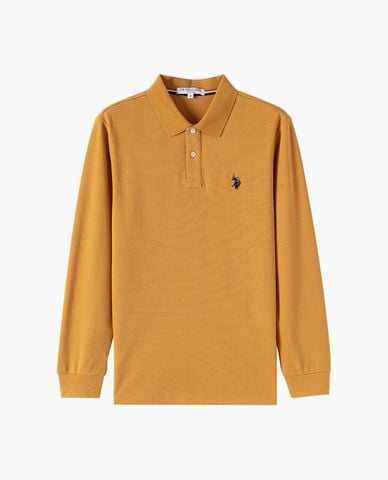  USPA - Áo polo nam cổ bẻ tay dài thêu logo 