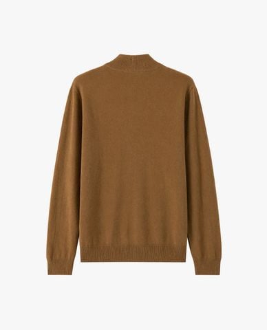  USPA - Áo dệt kim nam tay dài thêu logo khóa kéo 