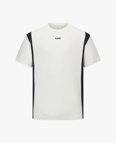  K-SWISS - Áo thun nam cổ tròn tay ngắn phối sọc 