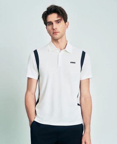 K-SWISS - Áo polo nam tay ngắn phối sọc 