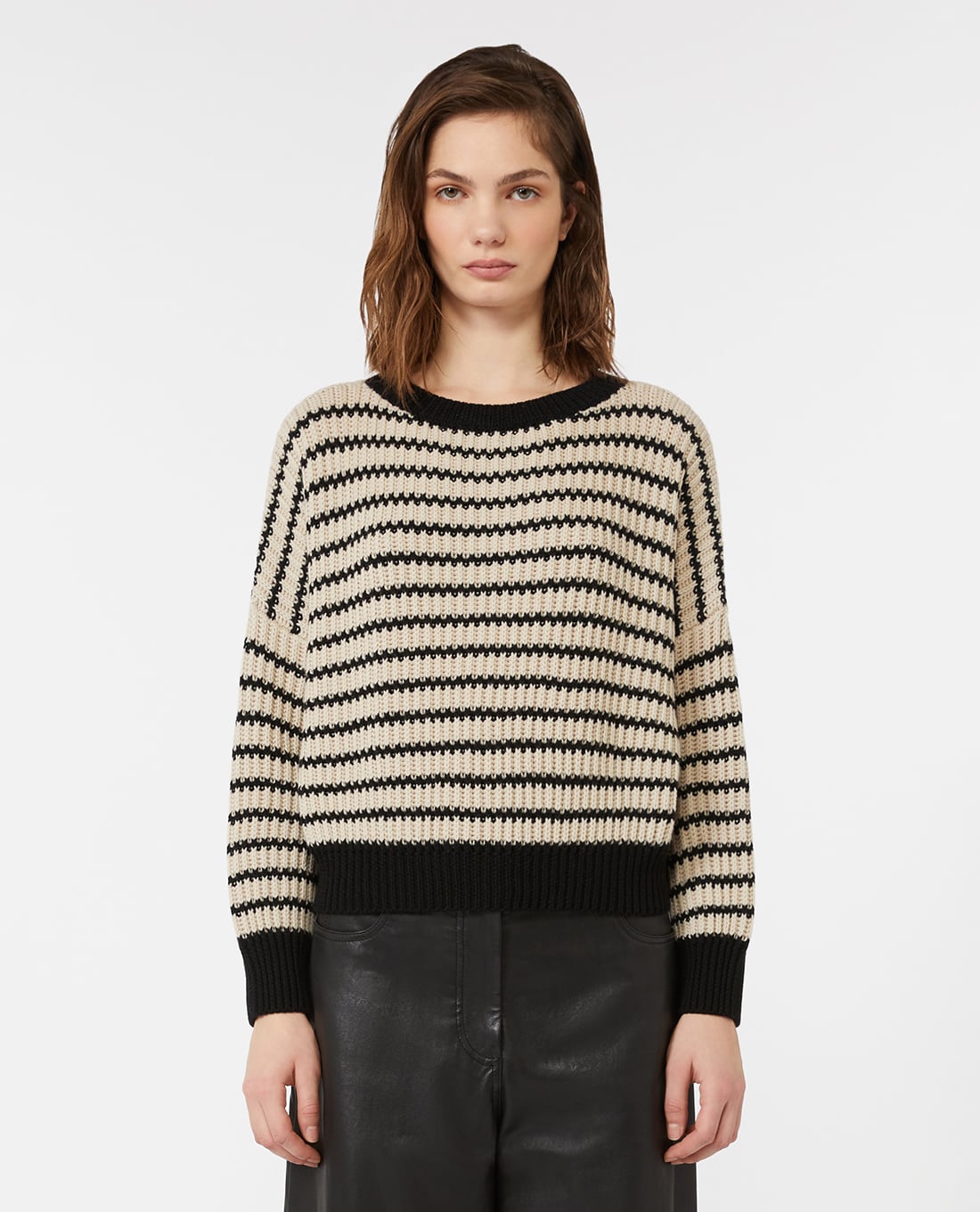 WEEKEND MAX MARA - Áo dệt kim nữ cổ tròn tay dài Ezor