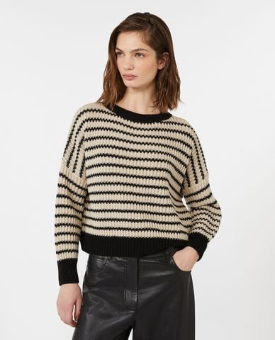  WEEKEND MAX MARA - Áo dệt kim nữ cổ tròn tay dài Ezor 