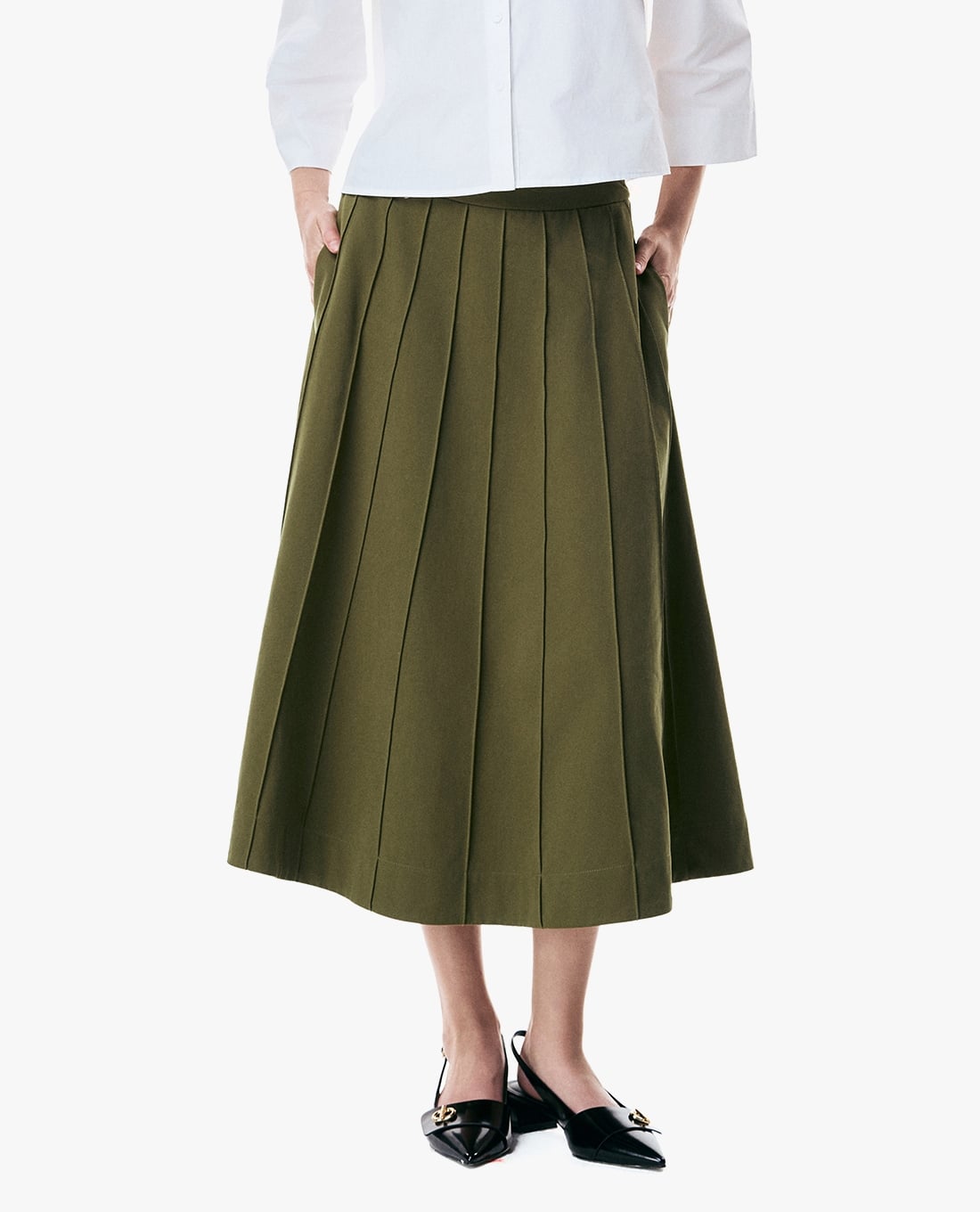 GIGI - Chân váy xếp li midi dáng xòe