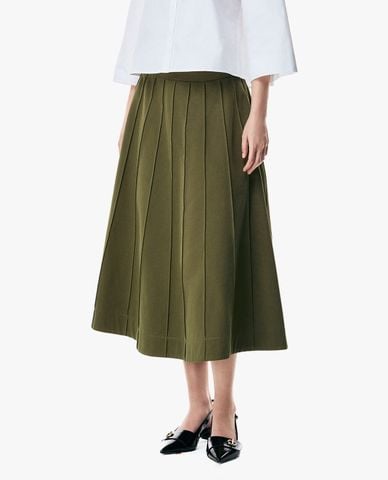  GIGI - Chân váy xếp li midi dáng xòe 