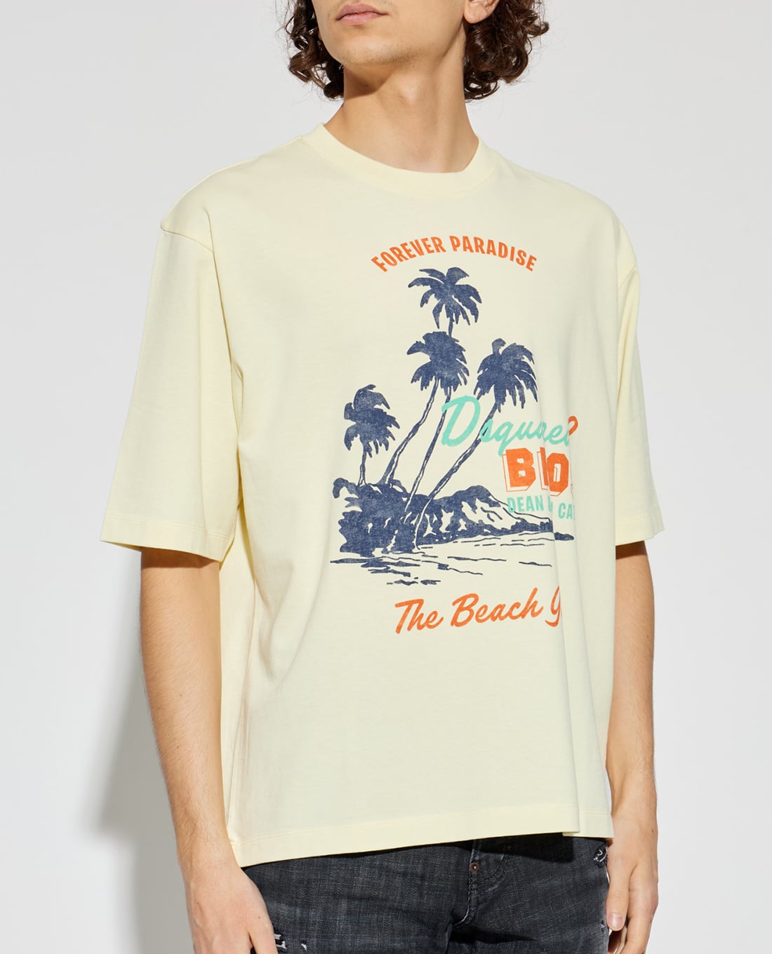DSQUARED2 - Áo thun nam cổ tròn tay ngắn Tropical