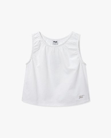  FILA - Áo sát nách nữ cổ tròn phom croptop 