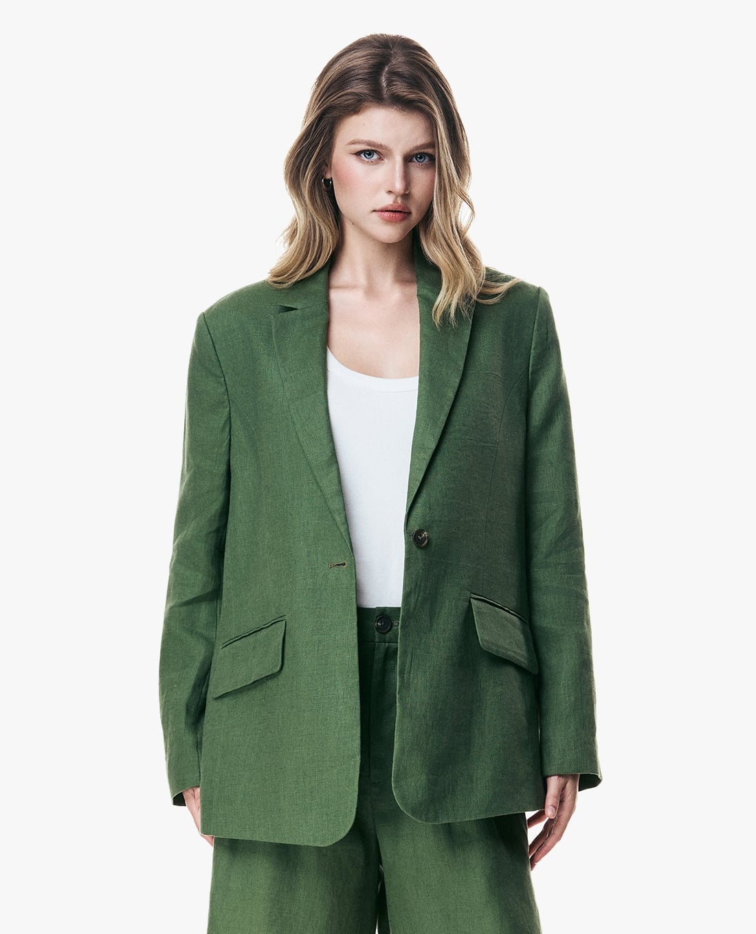 GIGI - Áo khoác blazer nữ cổ ve tay dài một hàng nút