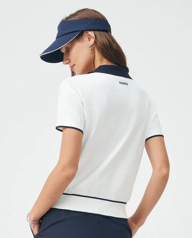  K-SWISS - Áo polo nữ cổ bẻ tay ngắn phối viền 