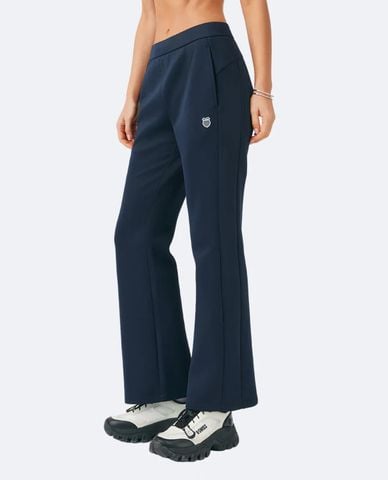  K-SWISS - Quần nữ ống loe lưng thun phối dây rút 