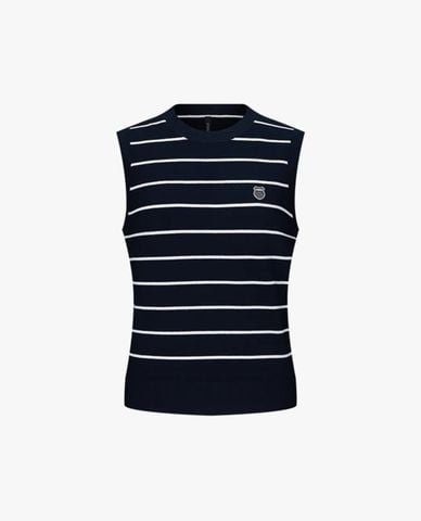  K-SWISS - Áo ba lỗ thể thao nữ kẻ sọc phối logo 