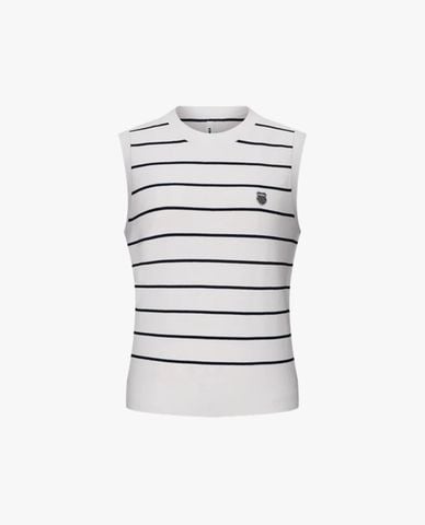  K-SWISS - Áo ba lỗ thể thao nữ kẻ sọc phối logo 