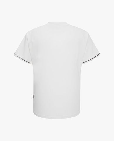  FILA - Áo thun unisex cổ henley tay ngắn phối logo 