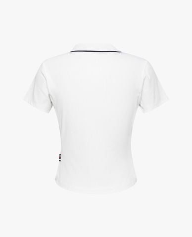  FILA - Áo polo nữ dệt kim cổ bẻ tay ngắn 