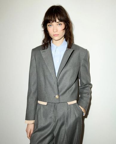  MAX&Co. - Áo khoác croptop nữ cổ ve tay dài Mcofreccia 
