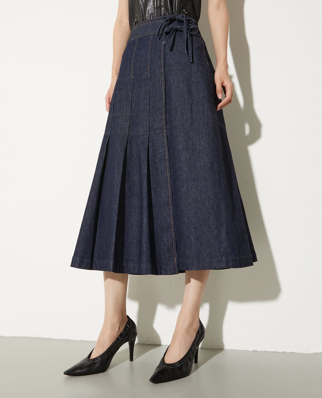 MAX&Co. - Chân váy denim midi xếp li Mcoprimo