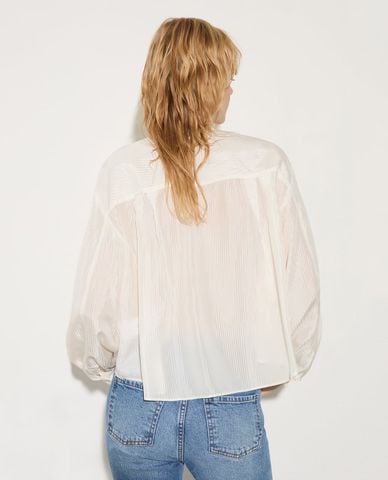  MAX&Co. - Áo sơ mi nữ cổ trụ tay dài kẻ sọc Mcobanda 