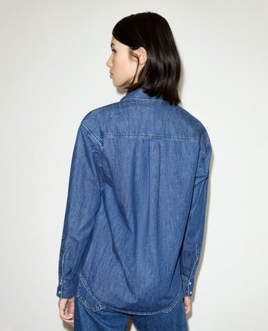  MAX&Co. - Áo sơ mi denim nữ tay dài thêu patch Mcoultimo 
