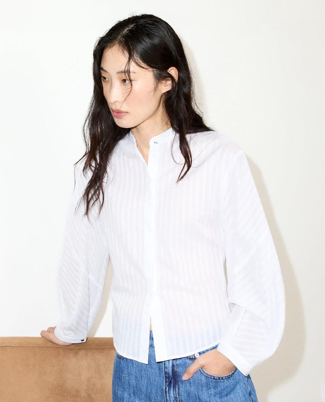MAX&Co. - Áo sơ mi nữ tay phồng kẻ sọc Mcomartora