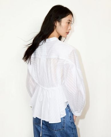  MAX&Co. - Áo sơ mi nữ tay phồng kẻ sọc Mcomartora 